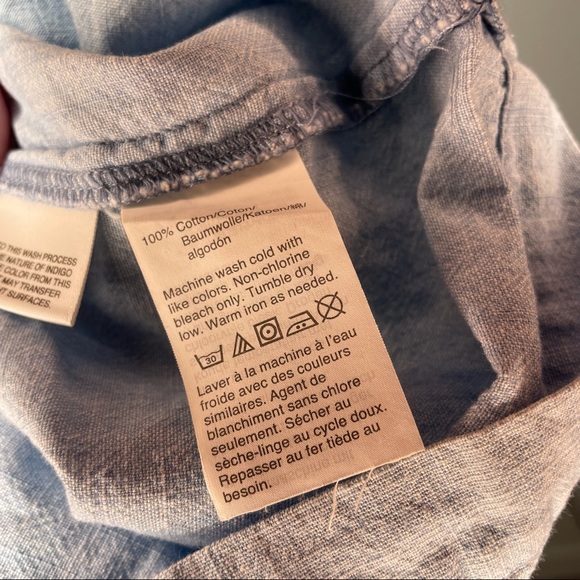 J Crew Blue Chambray Sleeveless Apron Dress Smocked Back Size Small - Picture 7 of 7